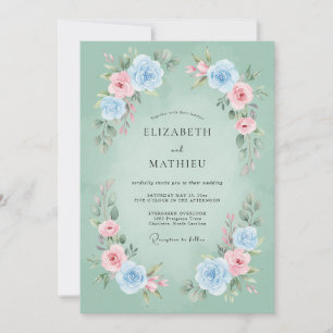 Convite Casamento Poético de Primavera em Verde Limão