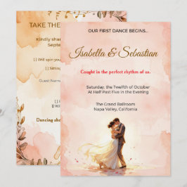 Convite Casamento Poético Romântico – Nosso Primeiro Dança