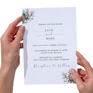 Convite Casamento por Aquarela de inverno