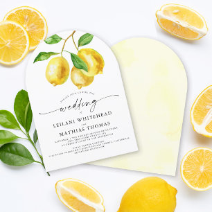Convite Casamento por Aquarela de Lemon Citrus