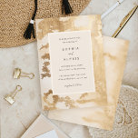 Convite Casamento por Aquarela do Abstrato Elegante<br><div class="desc">Convite de casamento elegante com uma design moderna minimalista. Apresentando um esquema de cor de creme bege,  fundo de abstrato com acentos de ouro falsos e tipografia de na moda que define o tom para o seu dia especial.</div>