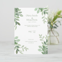 Convite Casamento por Aquarela em Árvore Oleícola