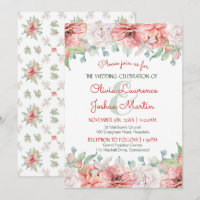 Casamento por Aquarela Floral Coral Cor-de-Rosa-Ro