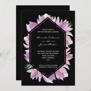Convite Casamento por Aquarela Magnolia Elegante