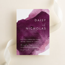 Convite Casamento por Aquarela Moderna da Maroon da Burgun