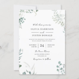 Convite Casamento por Aquarela Moderno Elegante