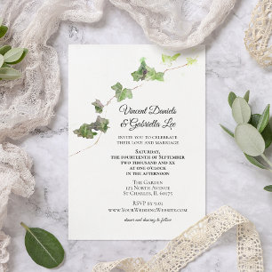 Convite Casamento por Aquarela Verde - Ivy Vine