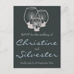 Convite Casamento por Candlelight, cartão postal RSVP de c