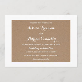 Convite Casamento por País Rustic Brown Kraft Paper