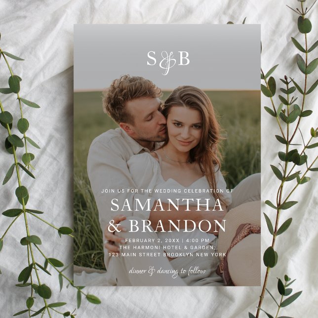 Convite Casamento por Sobreposição de Foto Romântica Moder (Criador carregado)