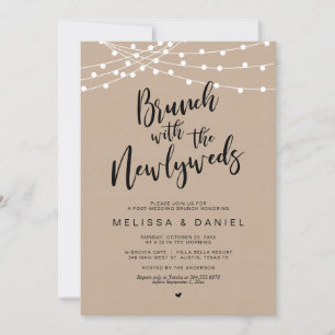 Convite Casamento poste, Brunch com os recém-casados, Kraf