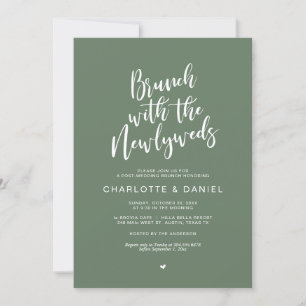 Convite Casamento poste, Brunch com os recém-casados, Sage