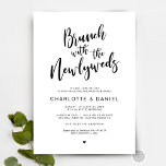 Convite Casamento poste, Brunch com recém-casados, Black<br><div class="desc">Planejar uma celebração brunch com os recém-casados no dia seguinte ao casamento? Convide convidados com este "Brunch with the newlyweds",  moderno cartão de convite para o Posto Wedding Brunch com design de caligrafia de caligrafia. Adicione seus detalhes de brunch em caracteres pretos / letras correspondentes. #TeeshaDerrick</div>