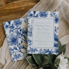 Convite Casamento Prata e Azul-Marinho