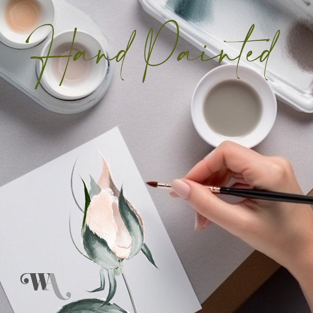 Convite CASAMENTO | Prata-Rosa poeirenta com Blush de cor  (Hand painted for a truly unique floral design.)