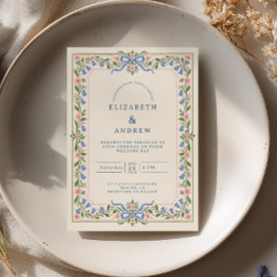 Convite Casamento Préppy Bluebell Bow