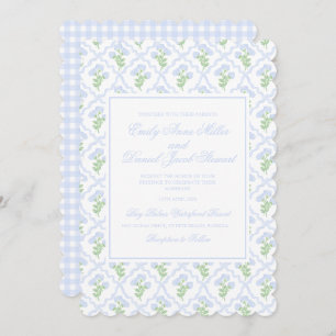 Convite Casamento Preppy Hydrangea Watercolor Trellis