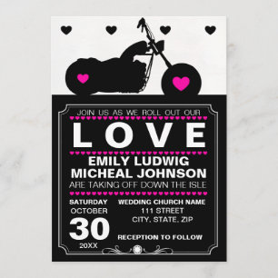 Convite Casamento preto & branco da silhueta do