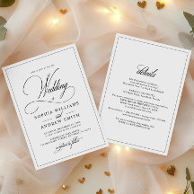 Casamento preto e branco clássico simples e multif