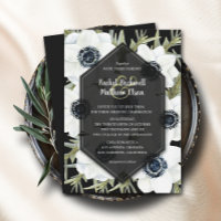 Casamento Preto e Branco com Anêmonas