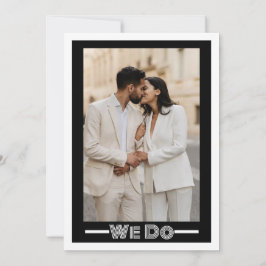 Convite Casamento Preto e Branco Contemporâneo de na moda