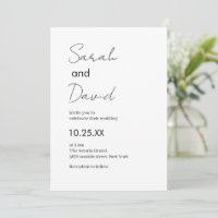 Casamento preto e branco de texto clássico lindo