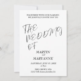 Convite Casamento Preto e Branco Elegante
