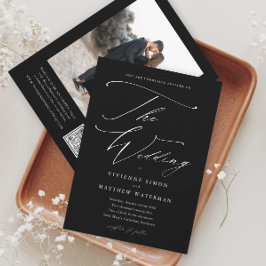 Convite Casamento Preto e Branco Elegante e Simples