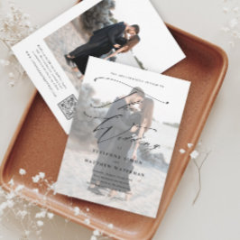 Convite Casamento Preto e Branco Elegante e Simples