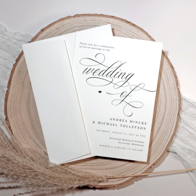 Convite Casamento Preto e Branco Elegante e Sofisticado (Elegant luxury wedding invitations in black and white)