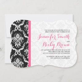 Convite Casamento preto e branco Elegante monograma