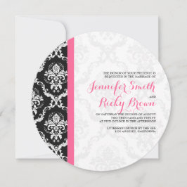 Convite Casamento preto e branco Elegante monograma
