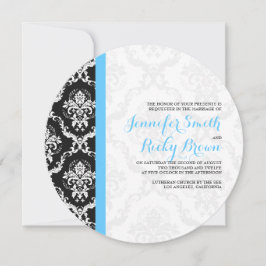 Convite Casamento preto e branco Elegante monograma