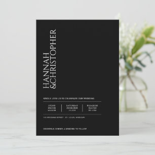 Convite Casamento Preto e Branco Encantador