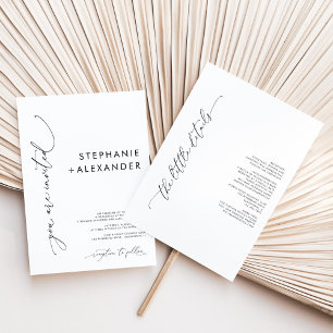 Convite Casamento preto e branco minimalista