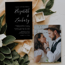 Convite Casamento Preto e Branco Minimalista Moderno