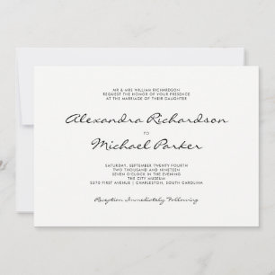 Convite Casamento preto e branco mínimo da elegância  