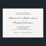 Convite Casamento preto e branco mínimo da elegância |<br><div class="desc">Este estilo minimalista caracteriza a tipografia moderna elegante em preto e branco.</div>