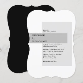 Convite Casamento preto e branco moderno
