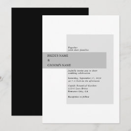 Convite Casamento preto e branco moderno