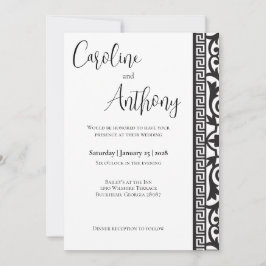 Convite Casamento preto e branco moderno