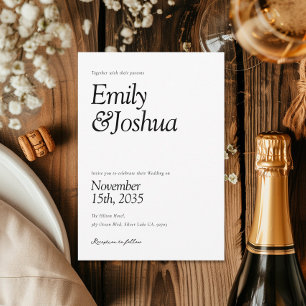 Convite Casamento preto e branco moderno