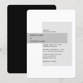 Convite Casamento preto e branco moderno