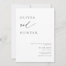 Convite Casamento Preto e Branco Moderno Chic