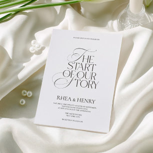 Convite Casamento Preto e Branco Moderno e Elegante