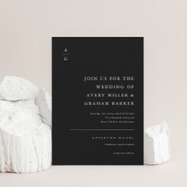 Convite Casamento Preto e Branco Moderno e Elegante
