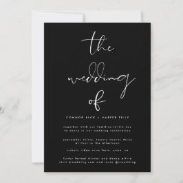 Convite Casamento Preto e Branco Moderno Premium