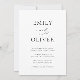 Convite Casamento preto e branco moderno simples