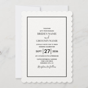 Convite Casamento preto e branco simples minimalista