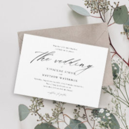 Convite Casamento preto e branco simples moderno